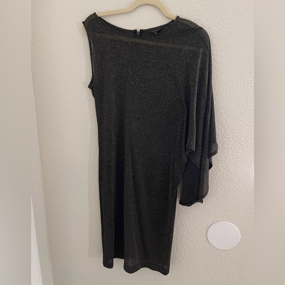 One sleeve sparkly tunic dress
